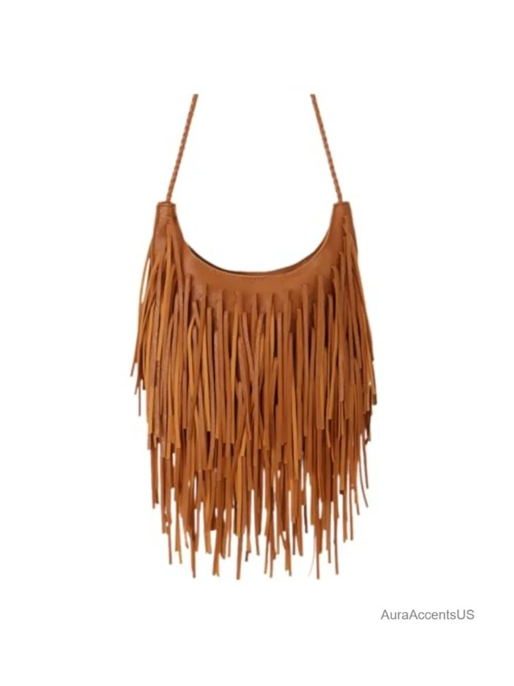 Boho Fringe Purse, Western Style Crossbody Bag, Suede Leather Hobo Tote
